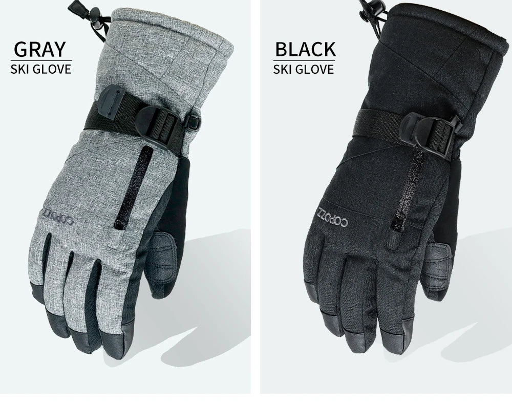 COPOZZ Waterproof Ski Gloves – Warm, Touchscreen Snowboard & Motorcycle Gloves for Men & Women
