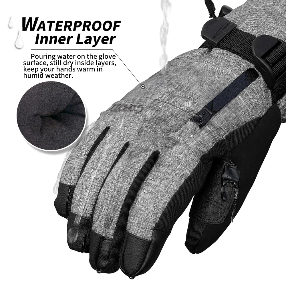COPOZZ Waterproof Ski Gloves – Warm, Touchscreen Snowboard & Motorcycle Gloves for Men & Women
