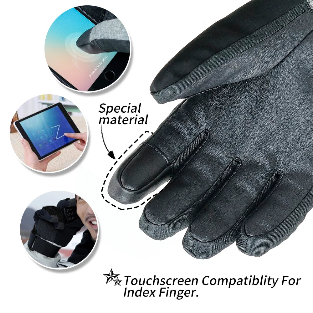 COPOZZ Waterproof Ski Gloves – Warm, Touchscreen Snowboard & Motorcycle Gloves for Men & Women