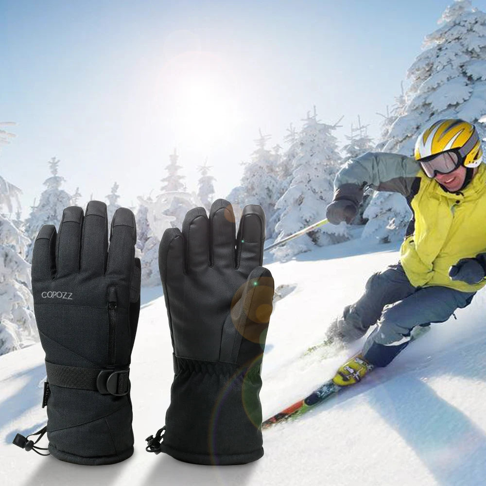 COPOZZ Waterproof Ski Gloves – Warm, Touchscreen Snowboard & Motorcycle Gloves for Men & Women