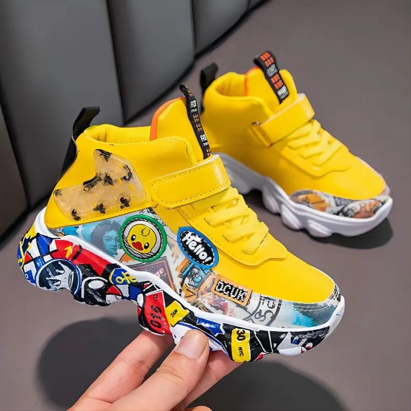 Children's Cartoon Graffiti Sports Sneakers (Sizes 26-36)