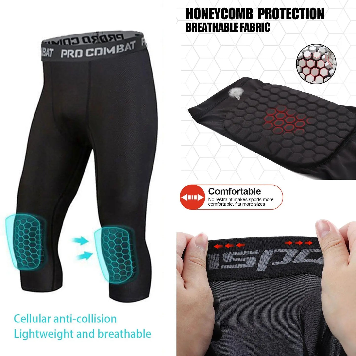 Athletic Knee Protection Sports Pants