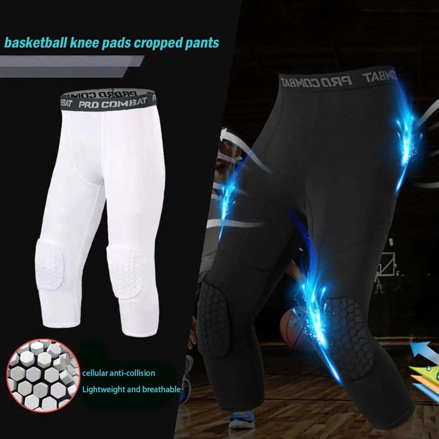 Athletic Knee Protection Sports Pants