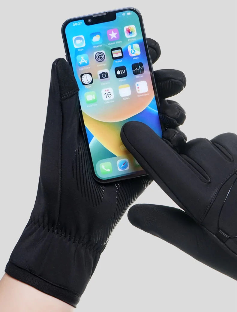 Winter Sports Cycling Gloves – Touchscreen, Non-Slip, Velvet-Lined Bike Gloves for Men