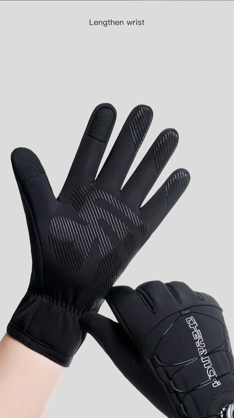 Winter Sports Cycling Gloves – Touchscreen, Non-Slip, Velvet-Lined Bike Gloves for Men
