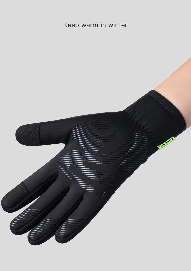 Winter Sports Cycling Gloves – Touchscreen, Non-Slip, Velvet-Lined Bike Gloves for Men