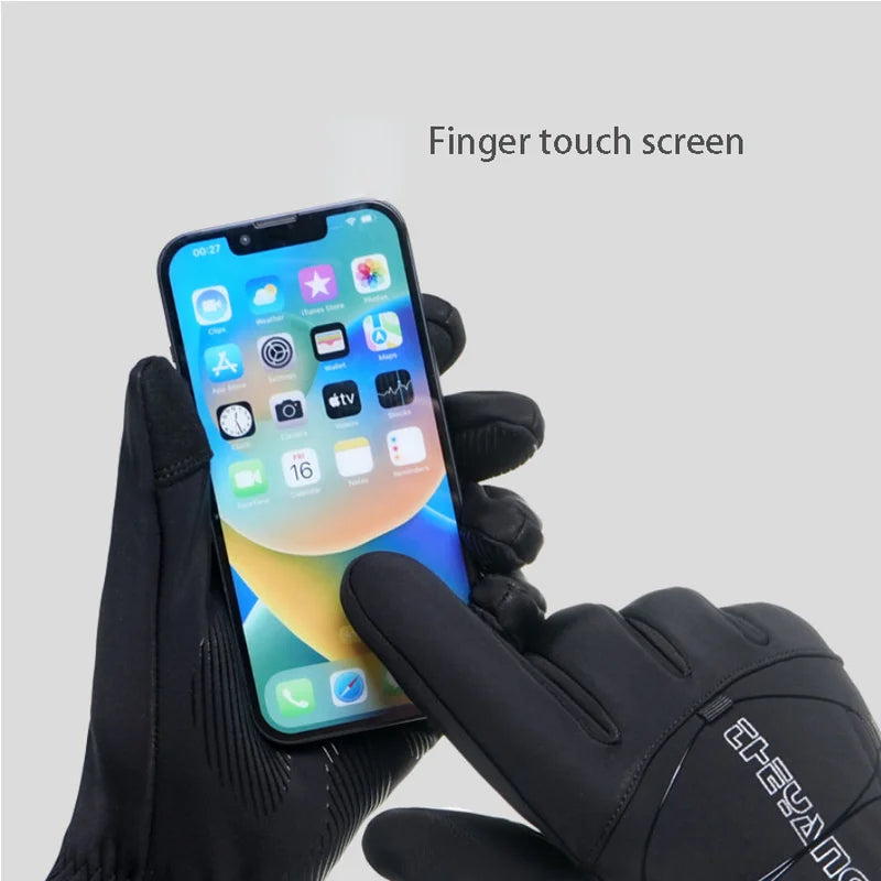 Winter Sports Cycling Gloves – Touchscreen, Non-Slip, Velvet-Lined Bike Gloves for Men