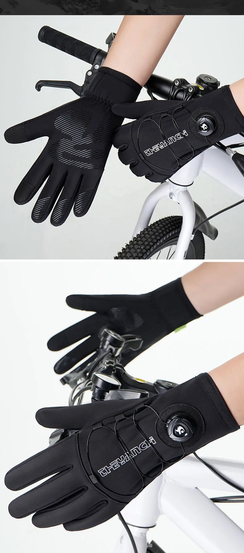 Winter Sports Cycling Gloves – Touchscreen, Non-Slip, Velvet-Lined Bike Gloves for Men