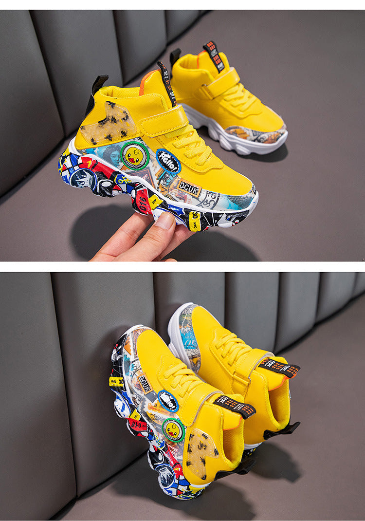 Children's Cartoon Graffiti Sports Sneakers (Sizes 26-36)