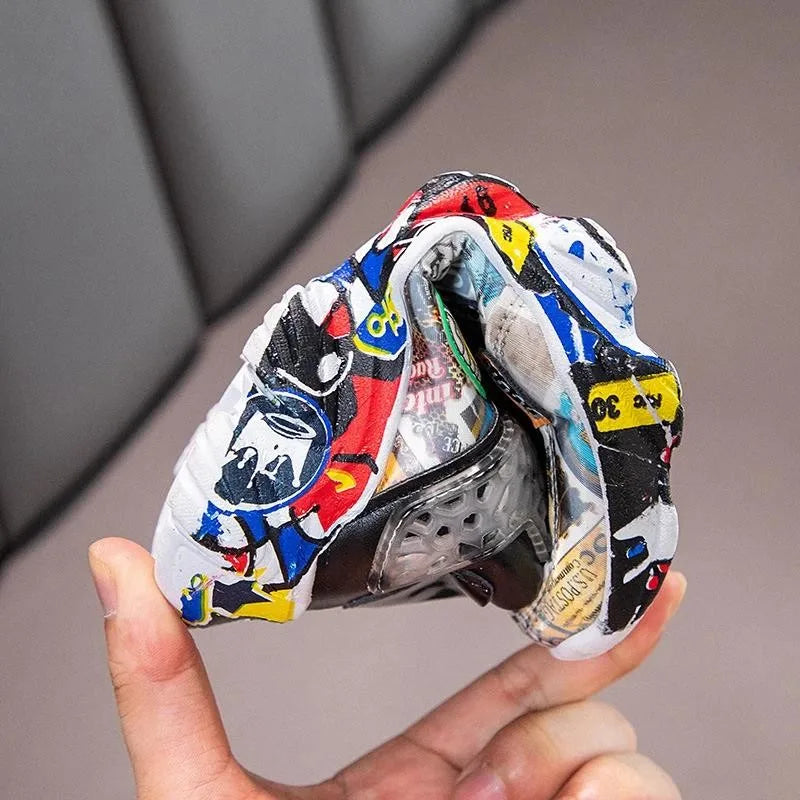 Children's Cartoon Graffiti Sports Sneakers (Sizes 26-36)