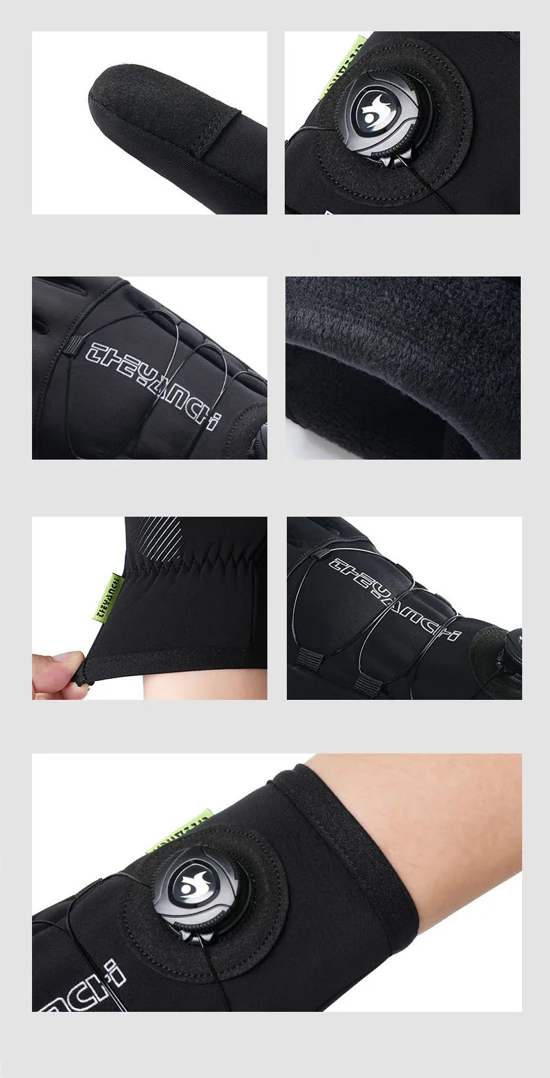 Winter Sports Cycling Gloves – Touchscreen, Non-Slip, Velvet-Lined Bike Gloves for Men