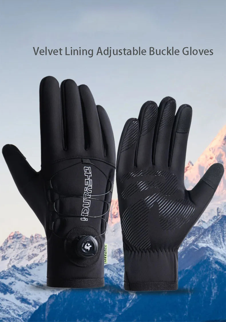 Winter Sports Cycling Gloves – Touchscreen, Non-Slip, Velvet-Lined Bike Gloves for Men
