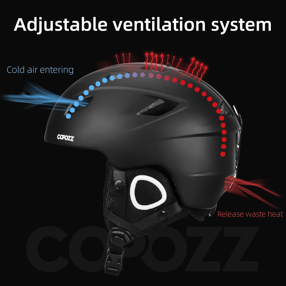 Copozz Men Women Ski Helmet - Half-Coverage Snowboard & Snowmobile Helmet