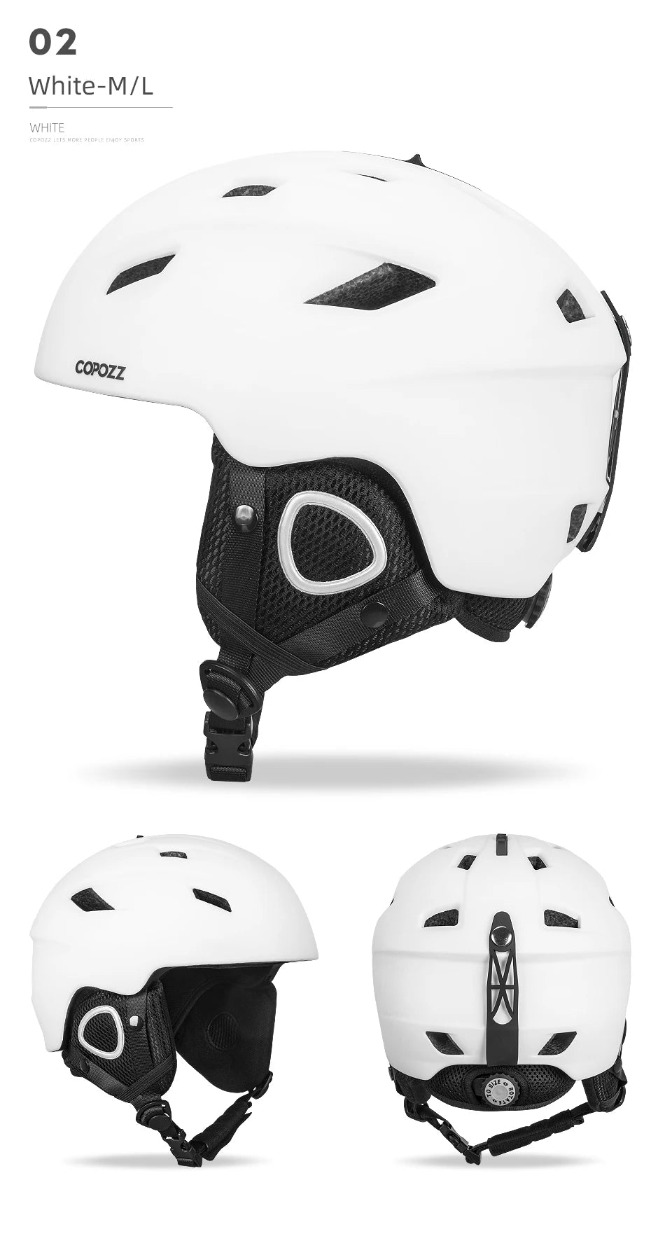 Copozz Men Women Ski Helmet - Half-Coverage Snowboard & Snowmobile Helmet