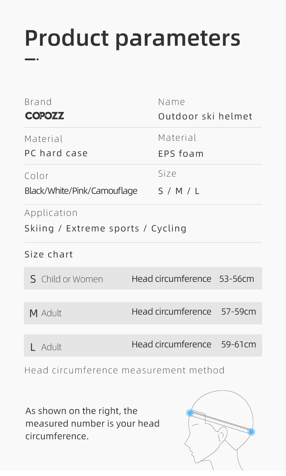 Copozz Men Women Ski Helmet - Half-Coverage Snowboard & Snowmobile Helmet