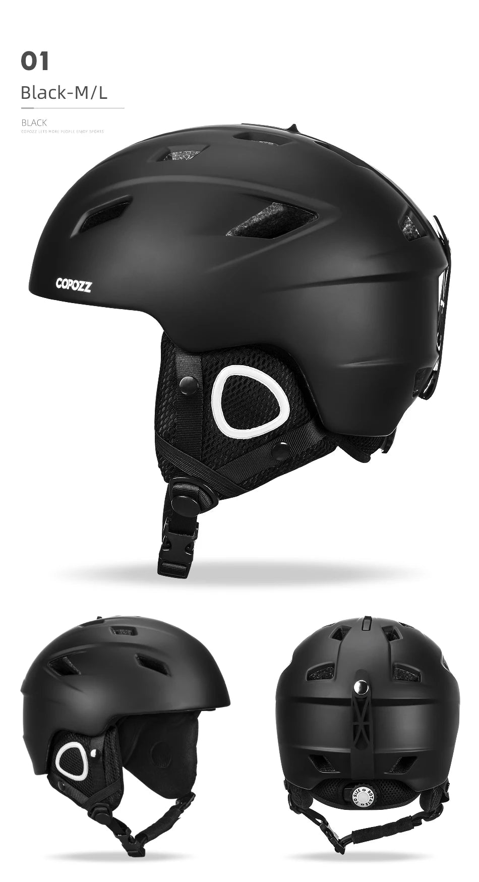 Copozz Men Women Ski Helmet - Half-Coverage Snowboard & Snowmobile Helmet