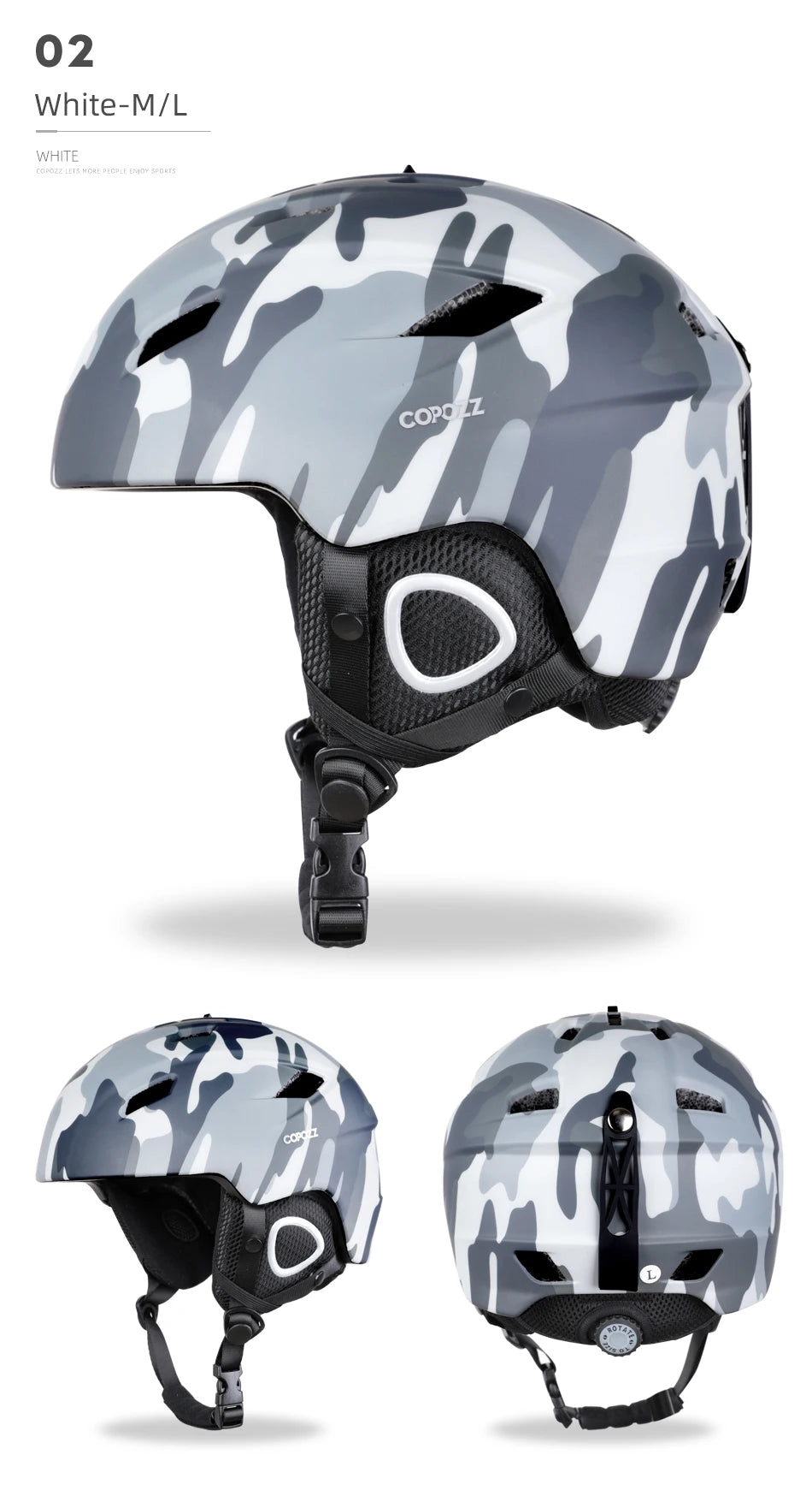 Copozz Men Women Ski Helmet - Half-Coverage Snowboard & Snowmobile Helmet