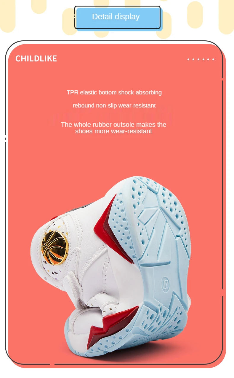 Children’s Basketball Shoes – Non-Slip Outdoor Sports Sneakers for Kids