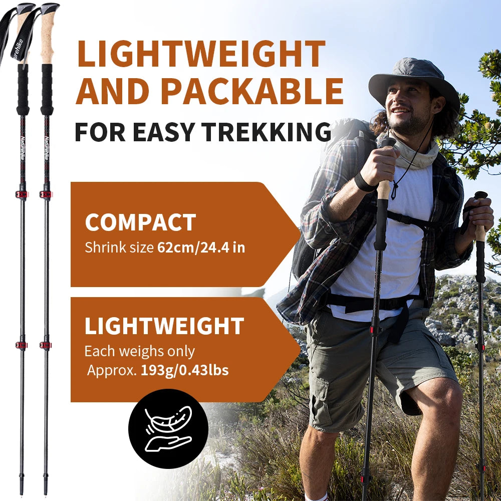 Naturehike Carbon Fiber Trekking Poles (2pcs)