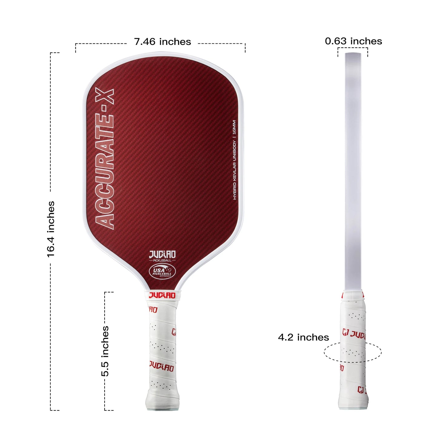 JUCIAO USAPA Approved Kevlar Hybrid Pickleball Paddle (16MM)