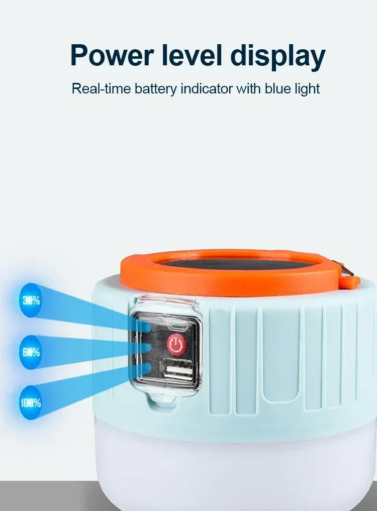 Solar Camping Light Power Bank LED Lantern with Remote Control