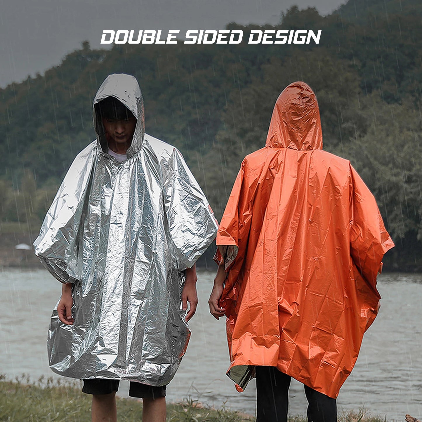 Emergency Rain Poncho Thermal Blanket Rain Cover