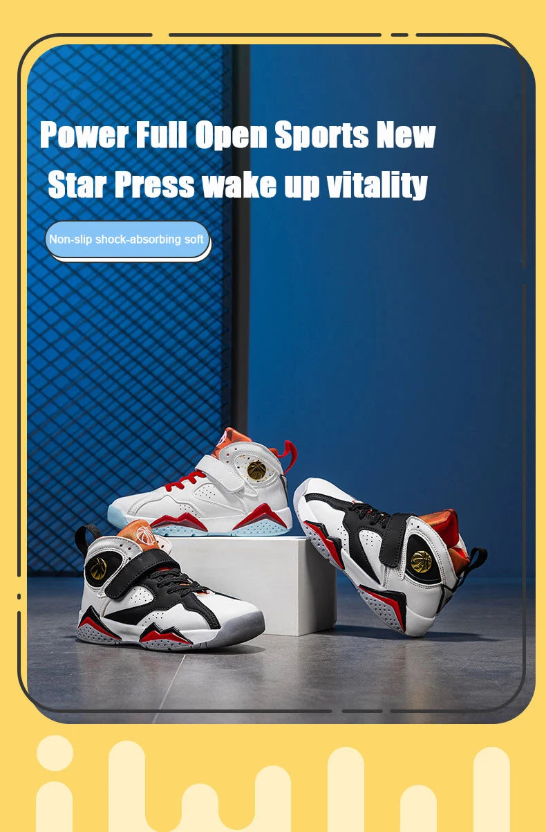 Children’s Basketball Shoes – Non-Slip Outdoor Sports Sneakers for Kids