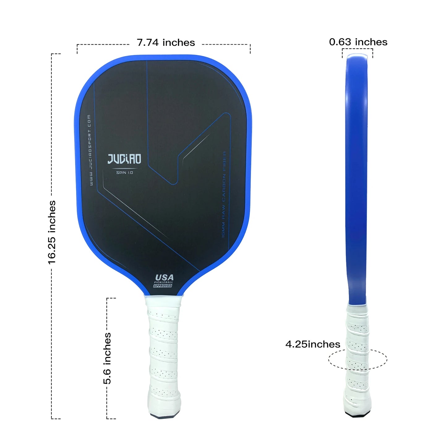 JUCIAO USAPA Approved Thermoformed T700 Carbon Fiber Pickleball Paddle