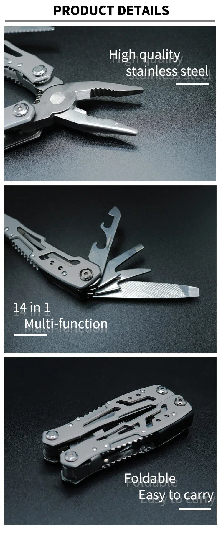 Outdoor Multitool Camping Portable Stainless Steel EDC