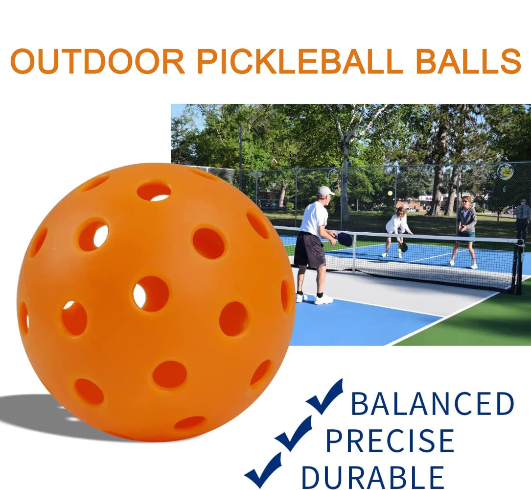 74MM Durable 40-Hole Outdoor Pickleballs (6/12/24 Pack)