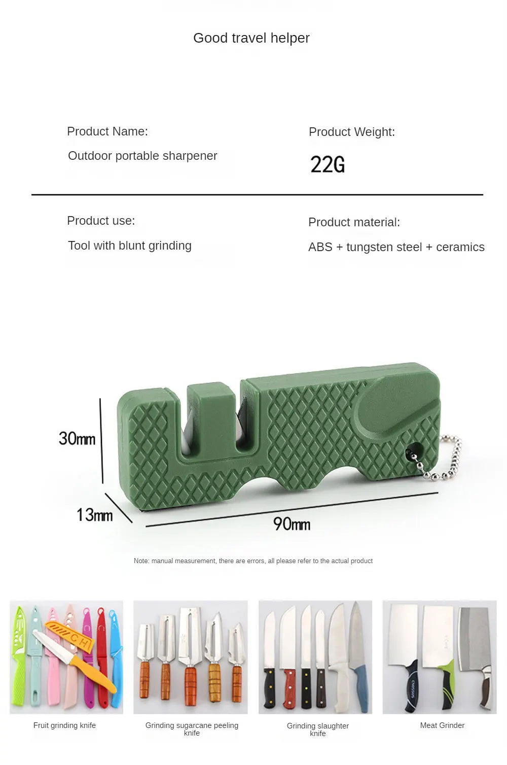 Mini Portable Outdoor Knife Sharpener for Camping & Kitchen Use