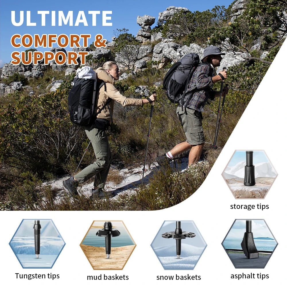 Naturehike Carbon Fiber Trekking Poles (2pcs)