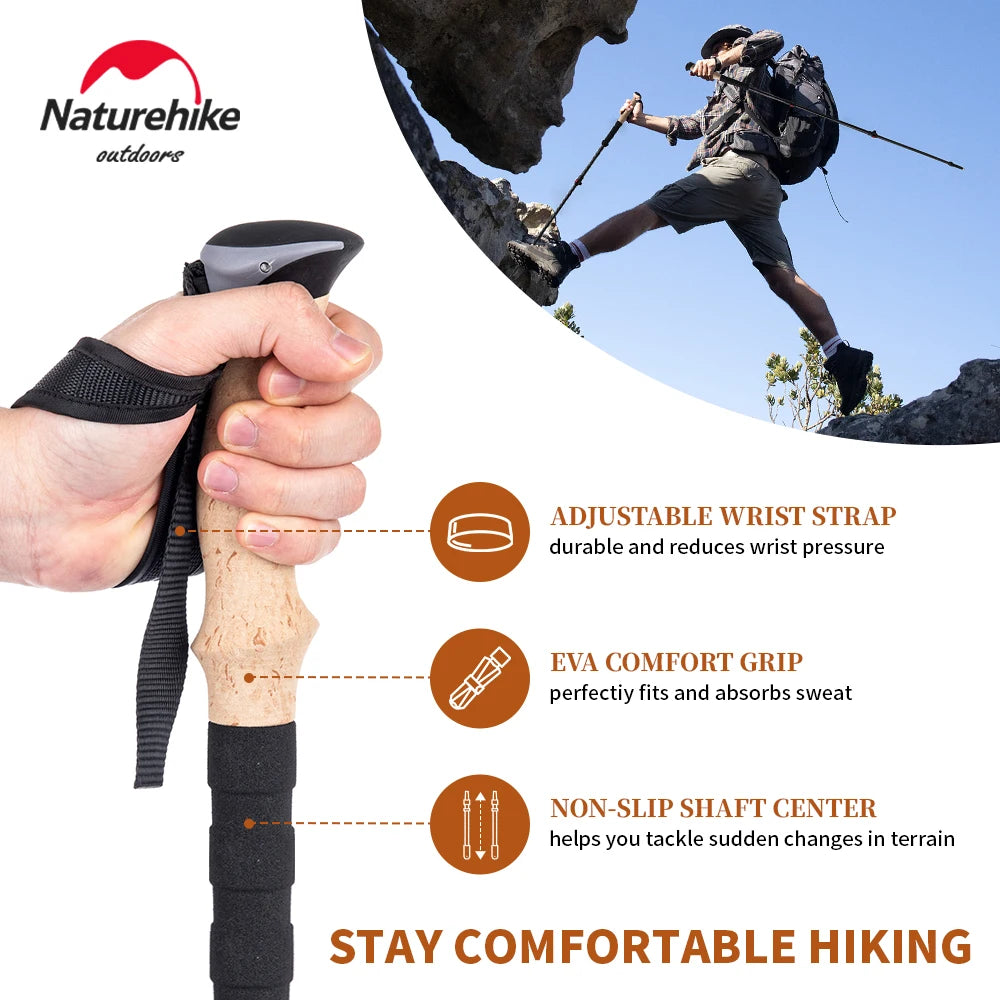 Naturehike Carbon Fiber Trekking Poles (2pcs)