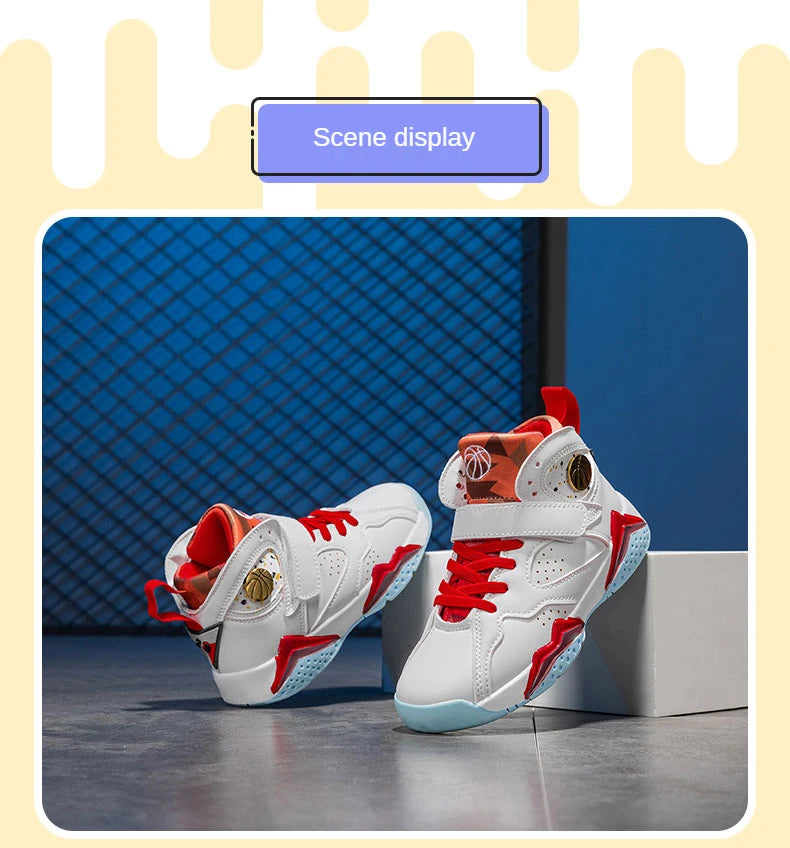 Children’s Basketball Shoes – Non-Slip Outdoor Sports Sneakers for Kids