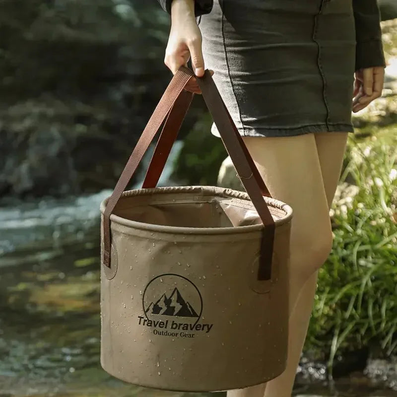 Folding Portable Bucket with Cover