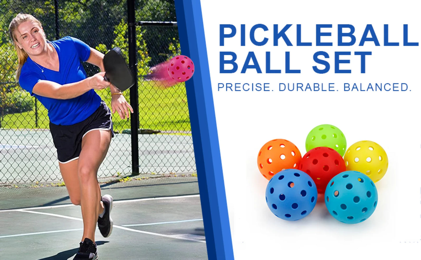 74MM Durable 40-Hole Outdoor Pickleballs (6/12/24 Pack)