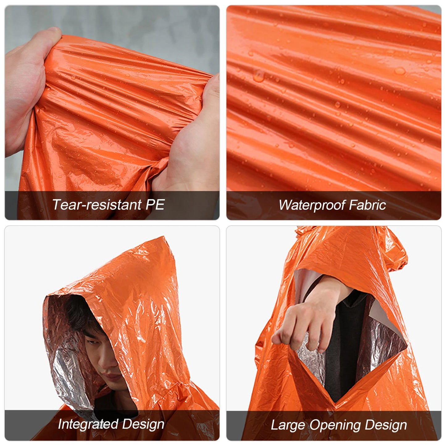 Emergency Rain Poncho Thermal Blanket Rain Cover