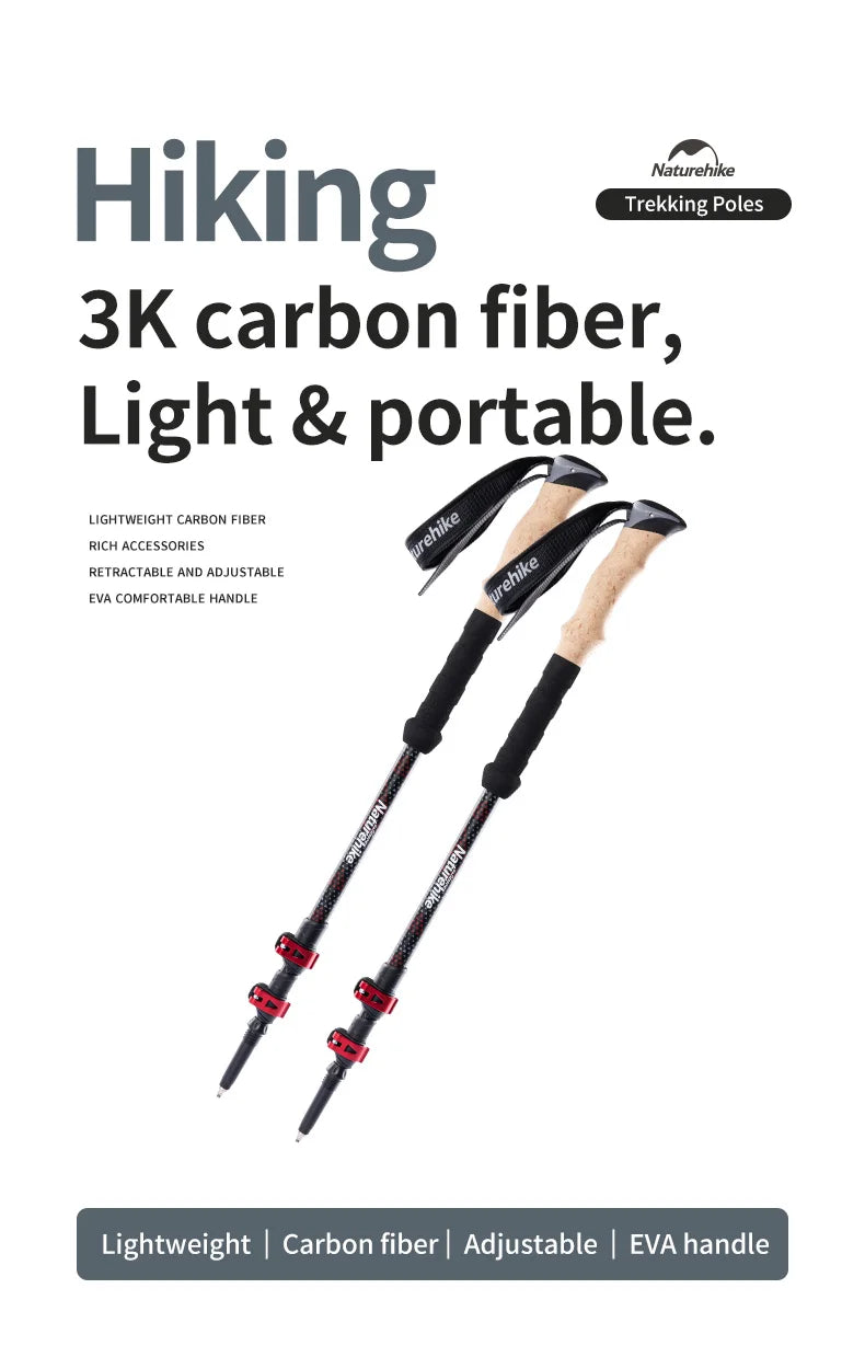 Naturehike Carbon Fiber Trekking Poles (2pcs)