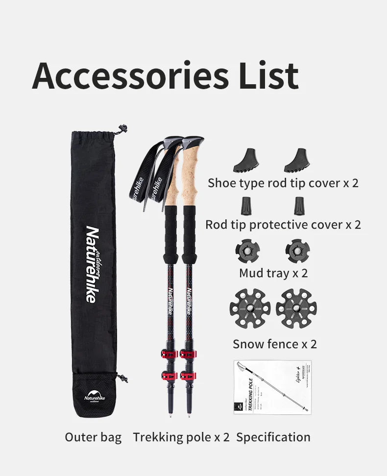 Naturehike Carbon Fiber Trekking Poles (2pcs)