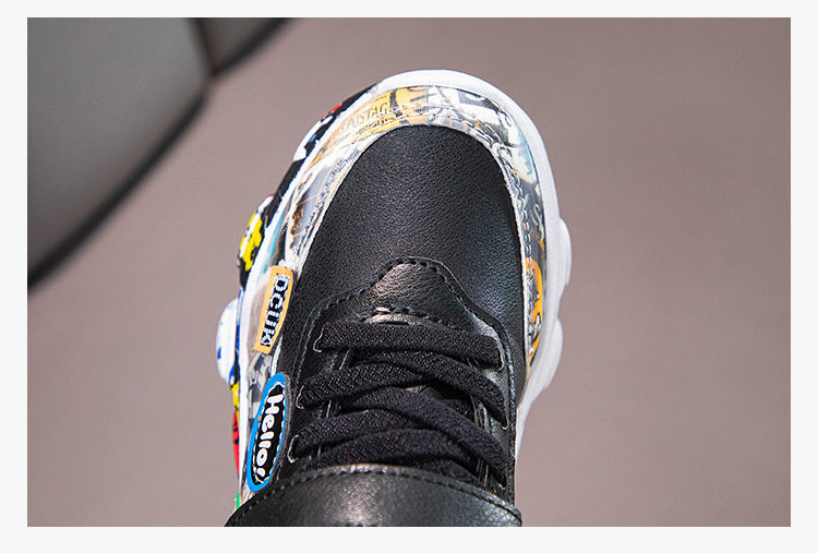 Children's Cartoon Graffiti Sports Sneakers (Sizes 26-36)