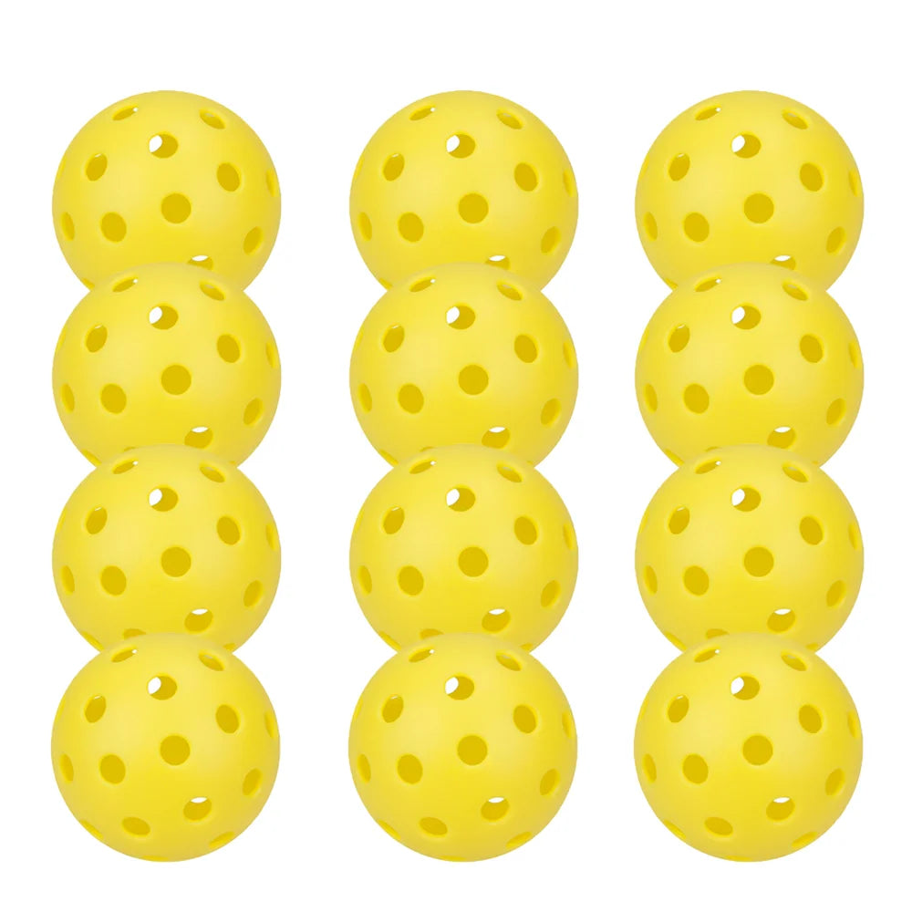 74MM Durable 40-Hole Outdoor Pickleballs (6/12/24 Pack)